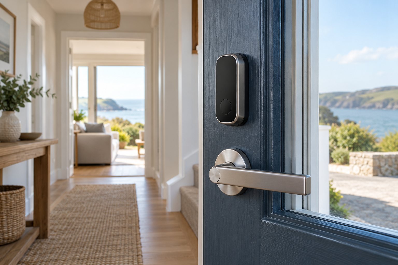 Illustrative smart lock on a property entrance door